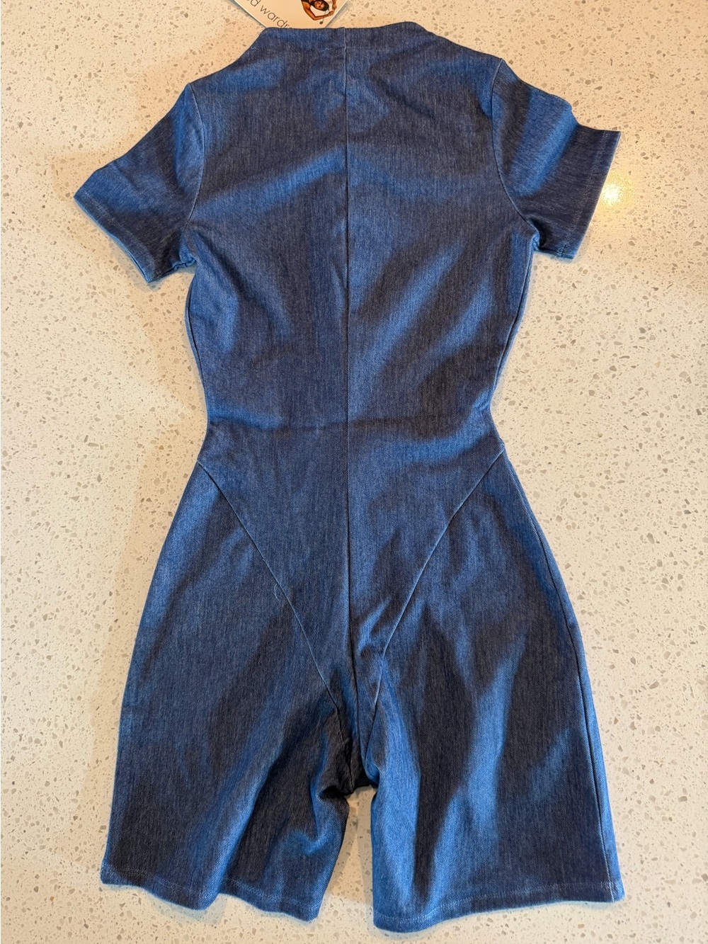 naked wardrobe Blue Denim Look One-Piece Super Stretchy Bodysuit / Romper S - Picture 2 of 6